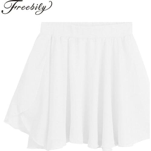 Toddler Girls Dance Tutu Ballet Skirt Child Basic Classic Chiffon Mini Pull-On Wrap Skirt Costume for Performance Dancing Wear
