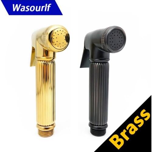Wasourlf Gold Black Brass Bidet Sprayer Copper for Toilet Bathroom Hotel High Quality Free Shipping