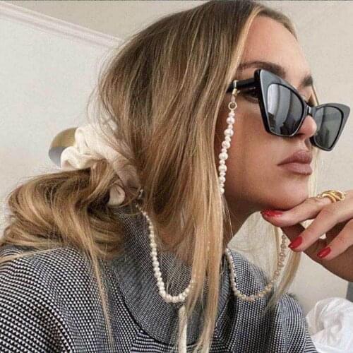 Chic Fashion Reading Glasses Chain For Women Metal Sunglasses Cords Casual Irregular Pearl Beaded Eyeglass Chain For Glasses