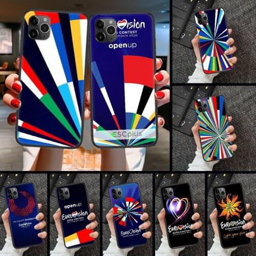 Eurovision Phone Case Cover Hull For iphone 5 5s se 2 6 6s 7 8 12 mini plus X XS XR 11 PRO MAX black trend waterproof pretty