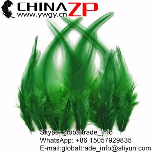 CHINAZP Factory Cheap Wholesale 1000pieces/lot Top Quality Dyed Solid Green Rooster Saddle Feather