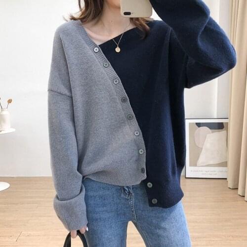 Elegant Sweater Woman 2020 New Autumn Pullover Knitted Women Irregular Vintage Casual Loose O-Neck WomenS Sweater Top AA5616