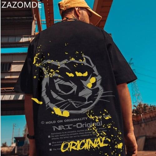 ZAZOMDE Mens Oversized Gothic Men Clothing Graphic T-shirt Hip Hop Short Sleeve Cotton Loose Shirt Korean Fashion T-shirt
