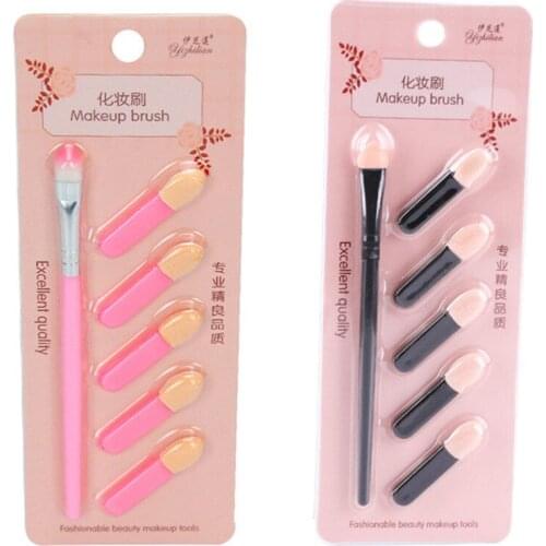 Sponge Portable Long Handle Eyeshadow Applictor Stick Set Eye Blender Contour Cosmetic Makeup Brush Beauty Tool Beginner E878