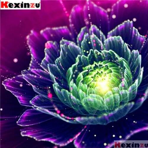 Full Square/Round Drill 5D DIY Diamond Painting"lotus"3D Embroidery Kit Cross Stitch Rhinestone Mosaic Home Decor Gift X4450