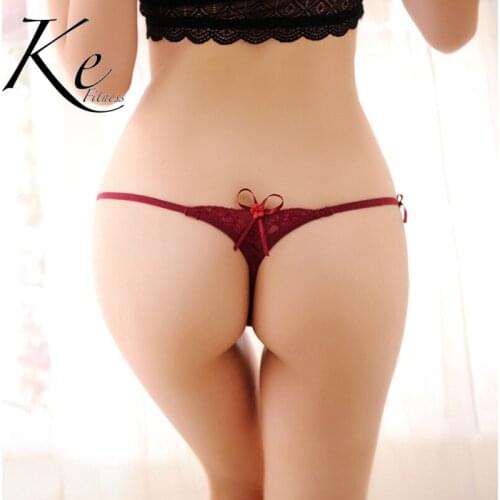 KE Sexy transparent womens panties low waist seamless lace-up straps ladies briefs underwear pants women christmas