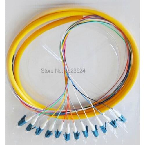 LC/UPC 12 Core Fanout Pigtail SM Simplex 12 Core 1.5M Optical Fiber Pigtail Cable 12 Core Color Bunchy Pigtail