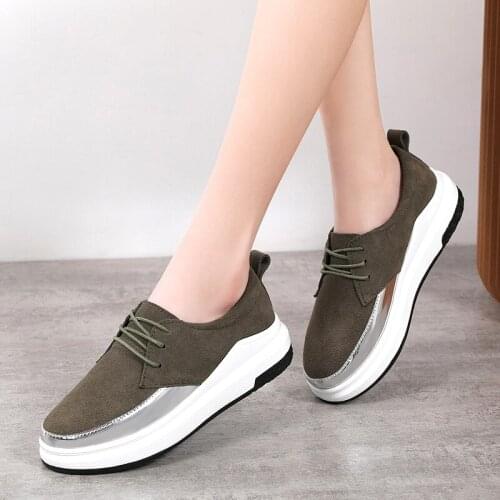 2021 Spring Autumn Women Flats Platform Loafers Ladies Work Genuine Leather Comfort Soft Moccasins Nursing Slip On Casual Shoes