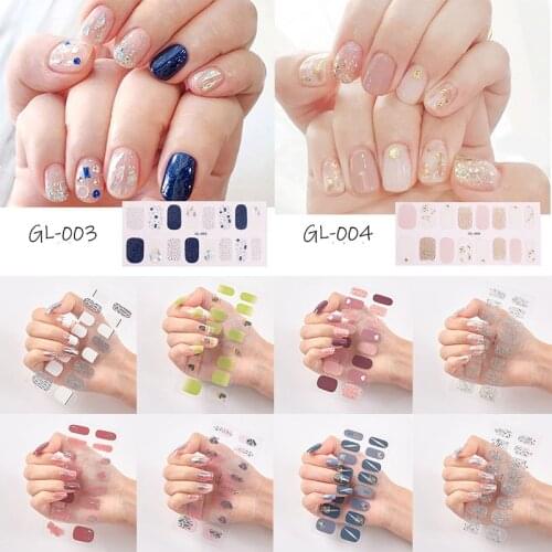 Fashion Nail Art Stickers 1 Sheet Glitter Series Powder Sequins Collection Manicure DIY Nail Polish Strips Wraps for Party Decor