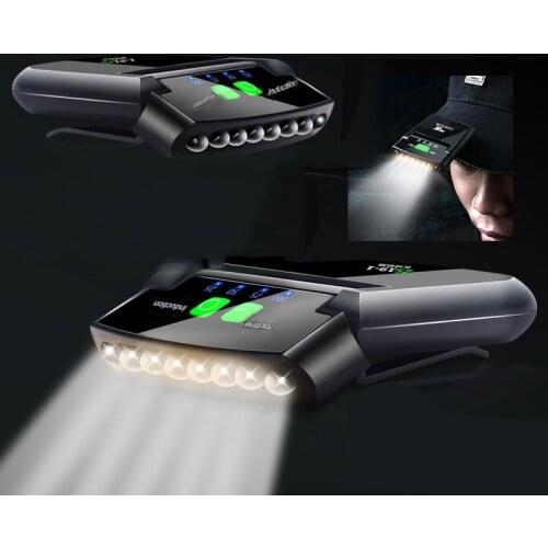 6 LED Headlamp Adjustable USB Rechargeable Waterproof Sensor Hat Clip Lamp Flashlight Headlight For Fishing Camping Cap Light