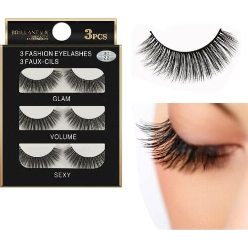 Eyelash Extension 3 Pairs Long False Eyelashes 3D Fashion Natural Makeup Fake Thick Black Eye Lashes 2019 Jan28