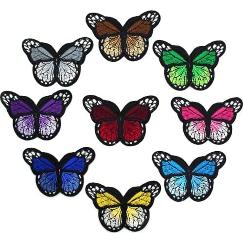 Butterfly Patches Colorful Embroidered Patches Iron On Patches For Clothing Butterfly Badge Sew Applique DIY Garment Decorative