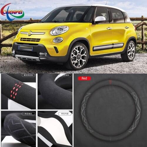 Non-Slip Breathable Car Suede Steering Wheel Cover For Fiat Series Freemont Bravo Linea 500L 500X Car Interior Accessories