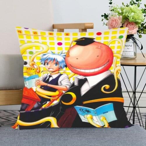 New Assassination ClassroomPillowcase Wedding Decorative Pillow Cover Custom Printed Soft Satin Fabric Pillow Cases Not Fade