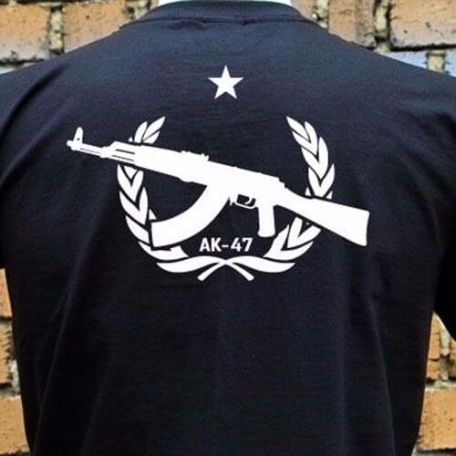 New Famous Brand Men Brand Mens Tee Shirts Ak- 47 Kalashnikov Kalaschnikow Soviet Army custom T Shirt Design
