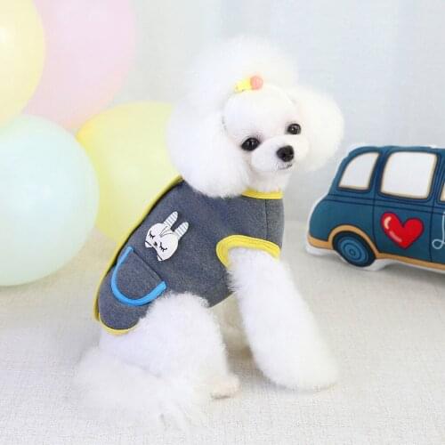 Pet Dog Clothes Coat Rabbit Pattern Button Closure Jacket Shirt cute puppy clothes for Teddy corgi Chihuahua
