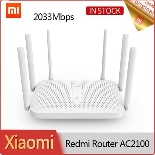 Original Xiaomi Redmi Router AC2100 2033Mbps 2.4G 5.0GHz Dual-Band Gigabit Wireless Router Wifi Repeater 6 High Gain Antennas