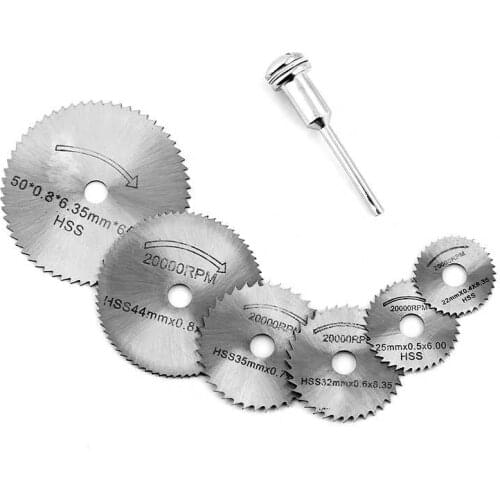 7pcs/Set High Quality Circular Saw Blades for Angle Grinder Electric Drill Wood Metal PVC Cutting Disc 22-50mm HSS Blades