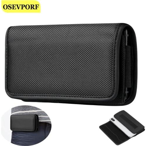 Cell Phone Waist Bag 4.7-7.2 inch For iPhone 12 Pro Max Samsung S21 Hook Loop Holster Pouch Belt Waist Bag Cover Case Flip Bag