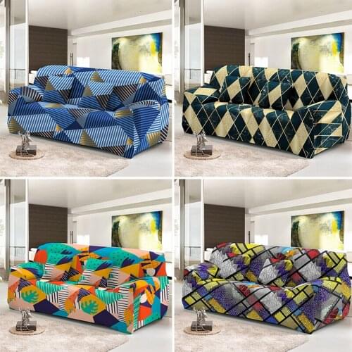 Simple Geometric Stretch Sofa Cover 1/2/3/4 Seat For Living Room Dust-proof Washable Elastic Slipcover All-cover Couch Covers