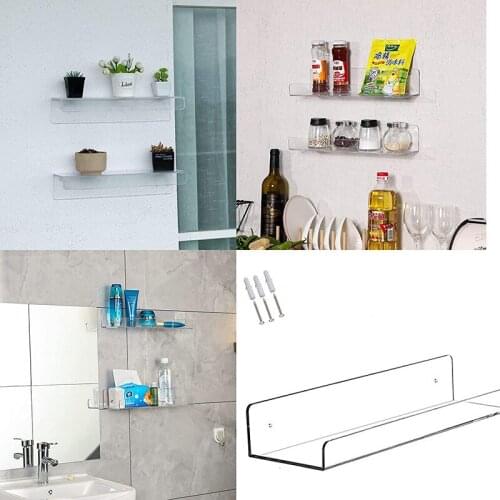 ELOSSA Punch-Free Transparent Bathroom Shelf Wall-Mounted Drain Rack Invisible Divider Cabinet Household Bathroom Accessories