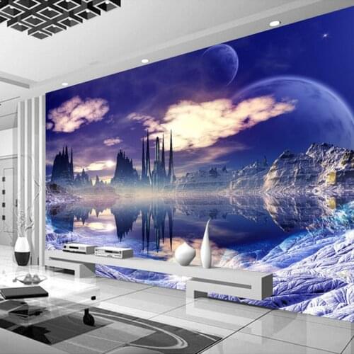 Drop Shipping Custom Wall Mural Painting Castle In The Sky Photo Background Wallpaper For 3D Wall Murals Wallpaper Home Decor