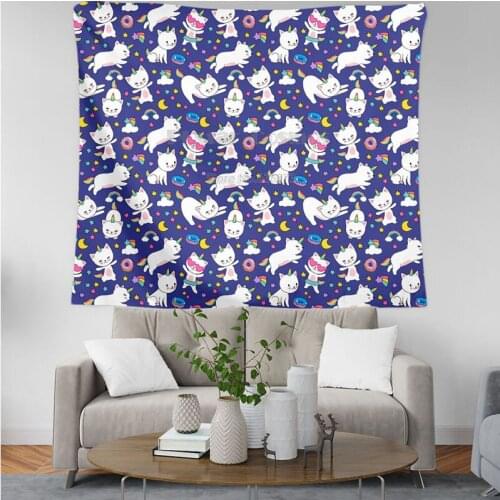 Unicorn cat animals 3D Printing Tapestrying Rectangular Home Decor Wall Hanging New style 3