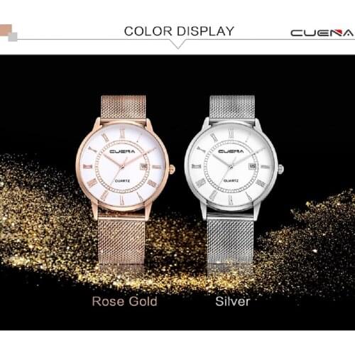 Luxury Ladies Quartz Watches Women Stainless Steel Clock Modern Fashion Beauty Wrist Watch Mesh Strap Gift Saats Reloj Mujer