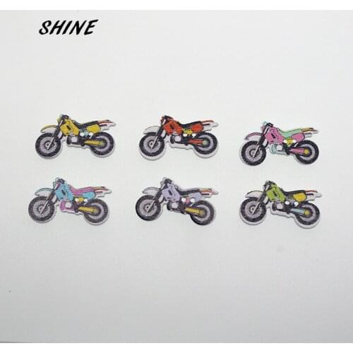 SHINE 12PCs Wooden Sewing Buttons Scrapbooking Motorcycle shape 2 Holes 32X18mm Costura Botones Decorate W10004