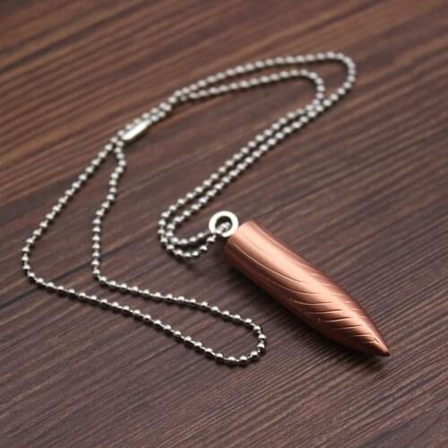 Explosion Creative Thousand Kerosene Bullet Metal Match Lighter Outdoor Waterproof Portable Pyrotechnic Necklace Pendant