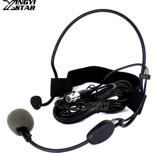 WH20TQG Mini XLR 4 Pin TA4F Vocal Dynamic Headworn Headset Microphone For SHURE Wireless System Bodypack Transmitter KCX1 QLXD1