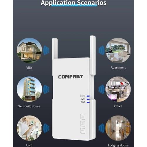 Wlan Repeater 5.8GHz Wireless Wi-Fi Booster Wifi Extender 2100Mbps Long Range Wi fi Router Repeater wifi versterker For Home