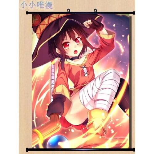 Japanese Anime KonoSuba: Gods Blessing on this Wonderful World! Akua & Megumin Decor Wall Scroll Poster Decorative Picture