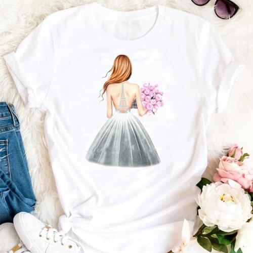 Women Summer Floral Holiday Cute Ladies 90s Cartoon Clothes Tshirts Fashion Graphic T Top Lady Print Female Tee T-Shirt