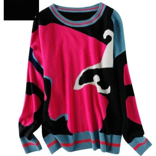 Fashion Boutique Womens 2021 New Autumn and Winter Loose Color Knitted Striped Sweater Retro Beautiful Purple Pullover Sweater