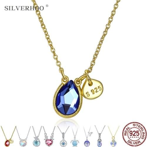 S925 Sterling Silver Pendant Necklace For Women Water Droplets Shape Austria Crystal Necklaces Party Fine Jewelry New Necklaces