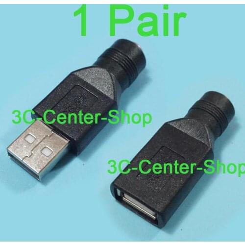 1 PCS DC 5.5*2.1 mm female jack to USB 2.0 Male Female Plug jack 5V DC Power Plugs Connector Adapter Laptop PC