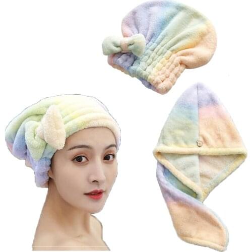 1 Pack Wet Hair Towel Wrap Microfiber Super Absorbent Quick Drying Head Towels Care Anti-Frizz Spa Shower Bath Turban Cap