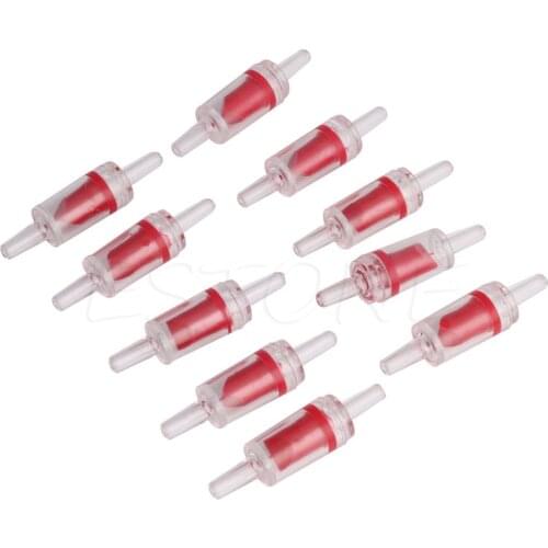 10x Aquarium One Way Check Valve Non-Return Fish Tank Air Pump CO2 System Red Q84D