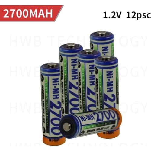 12PCS/lot New FOR SANYO 1.2V AA 2700mAh Third Generation Rechargeable upto Pre-charged With Case for Toys, MP3, Camera Free