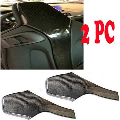 2PC Big Carbon Fiber Car Inner Seat Back Covers Trims for BMW F80 M3 F82 F83 M4 Sedan Coupe Convertible 2014 - 2018