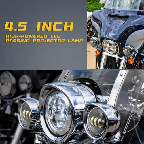 4.5 inch LED Passing Lights for Harley Motorcycle IP67 Waterproof Auxiliary Spot Lamps 1 Pair Motorcycle Parts