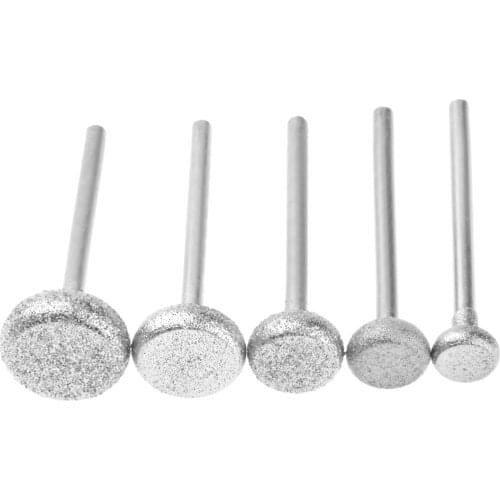 5Pcs 3x6/8/10/12/14mm Diamond Grinding Head Polishing Grinding Nail Bit For Polishing Of Jade Carving Stone Carving Ivory