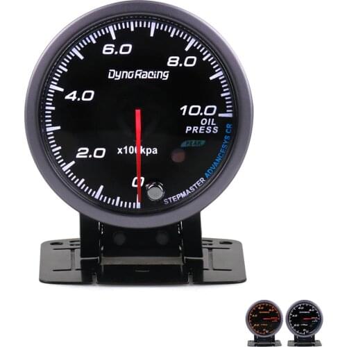 Dynoracing 60MM Black Face Car Oil Pressure Gauges 0-10 Bar Oil Pressure Sensor With Red & Amber Lighting Car meter