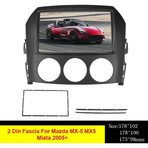 Double Din Car Audio Frame fit for Mazda MX-5 MX5 Miata 2005+ Kits Stereo Adapter CD Trim Panel DVD Kit Fascia Panel