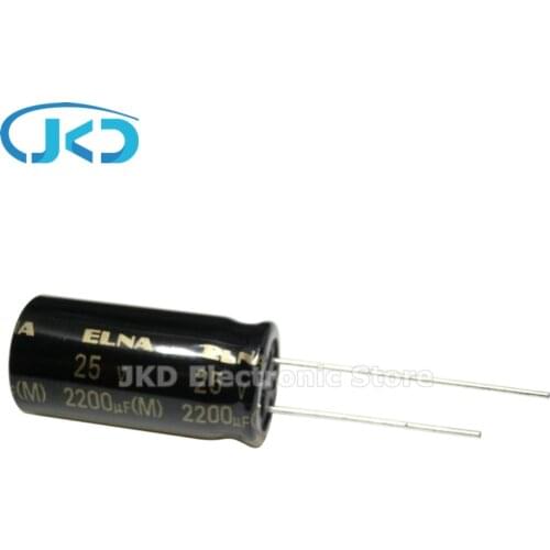 10PCS NEW ELNA RA3 25V2200UF 12.5X25MM Audio Electrolytic Capacitor 2200uF25V 85℃ RA3 Series 2200uF 25V 100% ORIGINAL 12.5*25