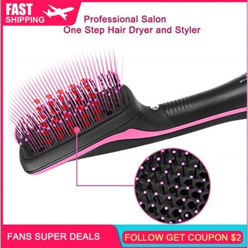 Hair Dryer Brush & Volumizer One Step Hot Air Brush Blow Dryer Brush Negative Ion Hair Straightener Styler Comb Dropshipping