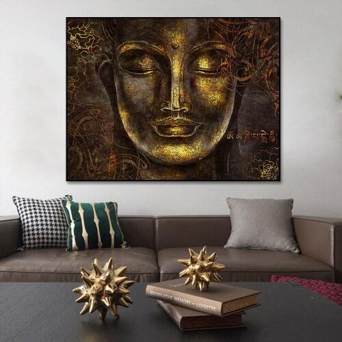 The Golden Buddha Canvas Art Posters and Prints Wall Art Canvas Painting Pictures for Living Room Yoga Studio Decor No Frame