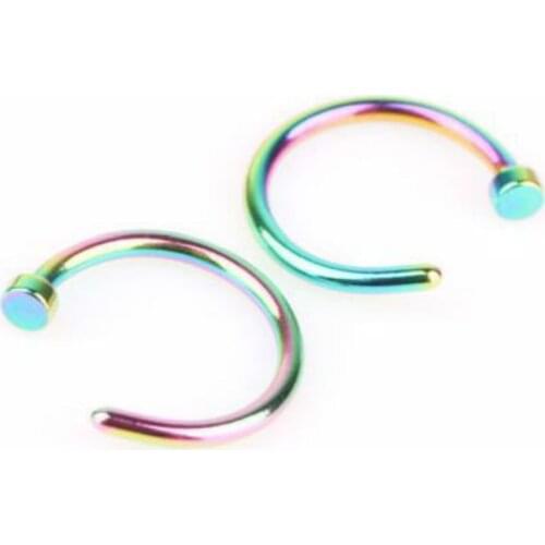 2 pieces Fashion Jewelry Personality Titanium Steel Ear Clip C Type Nose Nail Puncture Statement Ear Clip