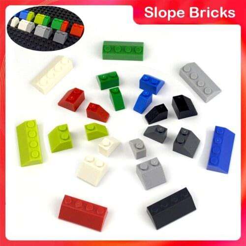 DIY Building Blocks Thick Figure Bricks Slope 1*1 1*2 1*4 1*3 Dot DIY Sloping Building Blocks multiple color Beveled Parts